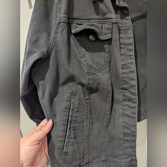 Women's Black Denim Jacket - Picture 2 of 5